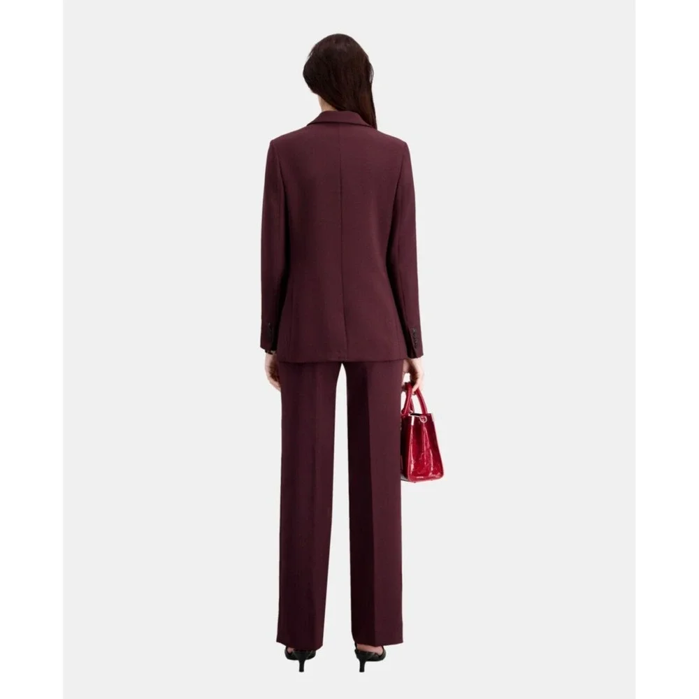 NWT The Kooples Blazer Burgundy Crepe French Designer Size FR/36 US/4